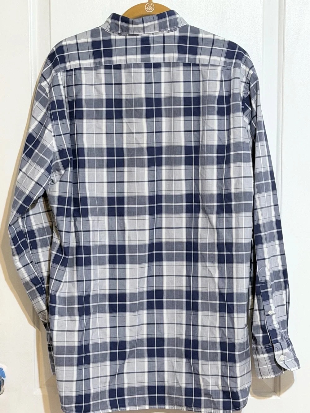 J. Crew Men's Navy and White Plaid Button-Down Shirt Slim fit